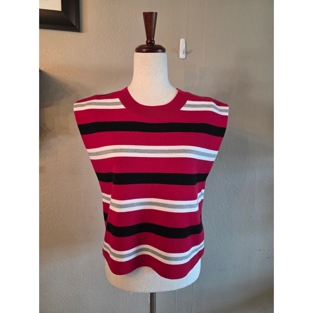 NWT Maeve Anthropologie Noah Muscle Sweater Tank Top Boxy SZ Medium Striped - Picture 2 of 7